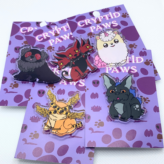 Cryptid Paws Acrylic Pins