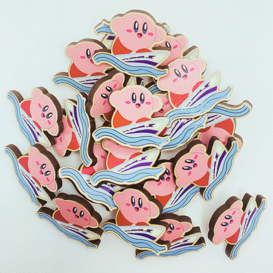 Surfing Kirby Wooden Pin