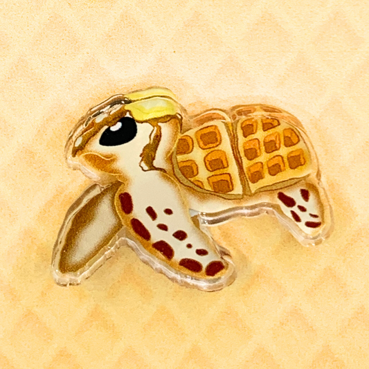 Waffle Turtle Acrylic Pin