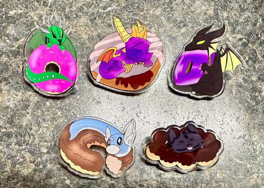Dragons and Donuts Pins